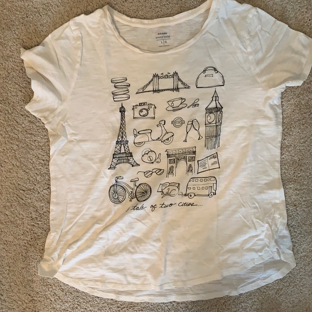 Off-white, “A tale of two cities” top